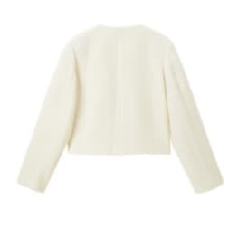 白コーデ シンプルツイードジャケット