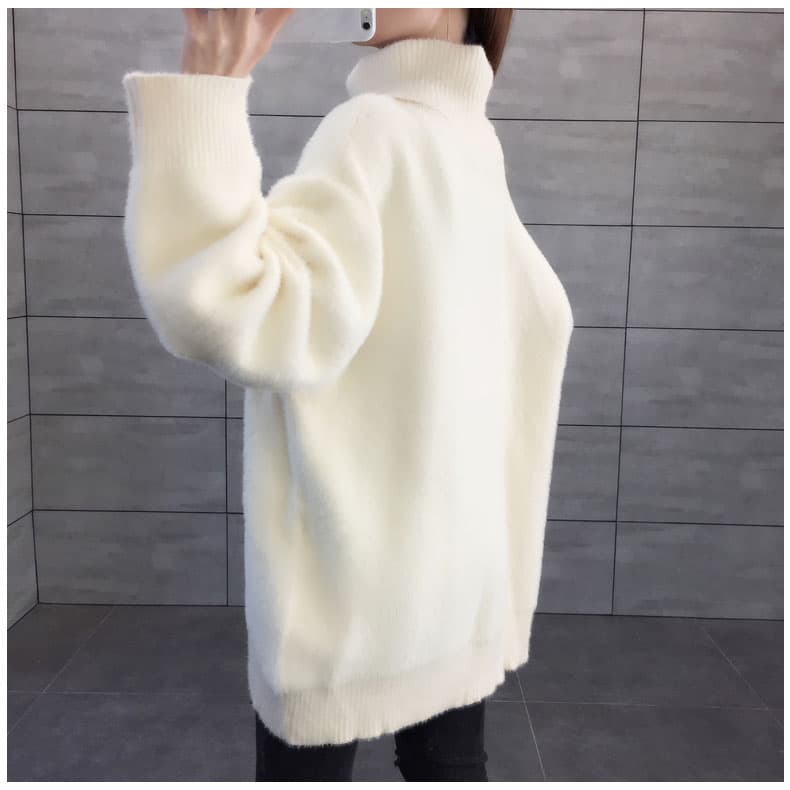 ふわもこ高襟ニットゆったりセーター✨